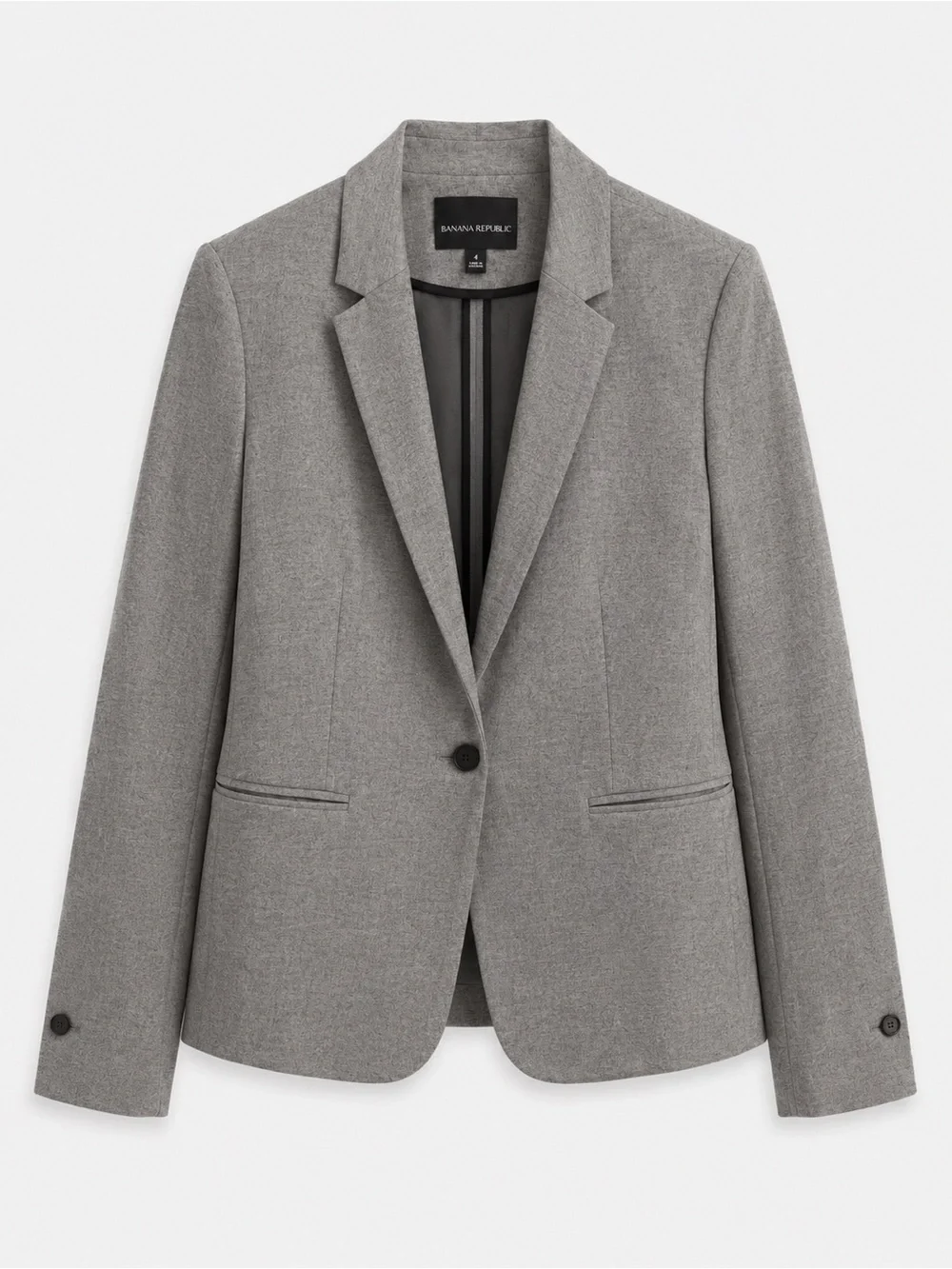 Banana Republic Gray Single-Button Tailored Blazer